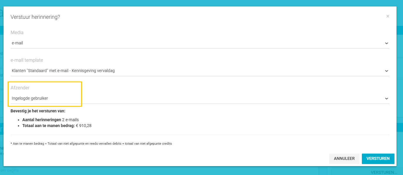 2 configurer expediteur criteres nl
