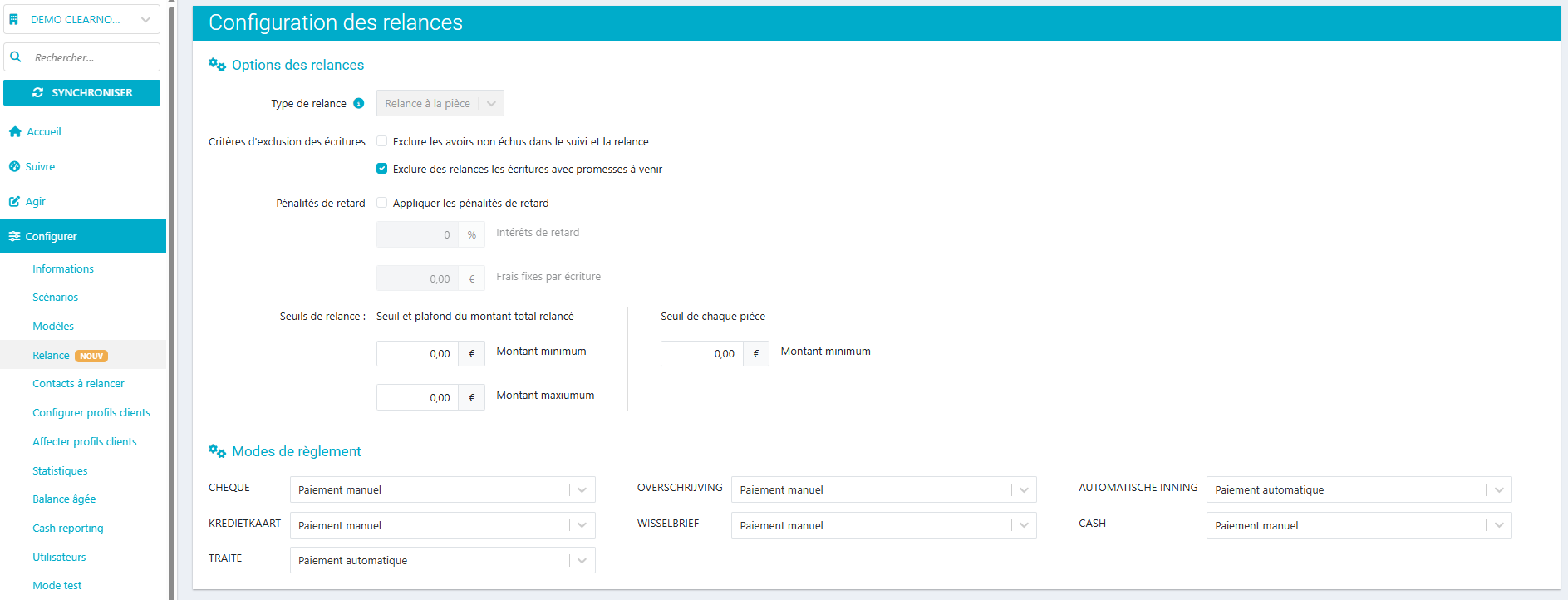 5 configurer relances fr